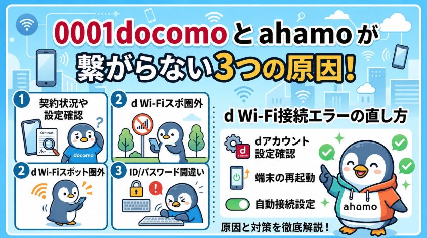 0001docomoとahamoが繋がらない3つの原因！d Wi-Fi接続エラーの直し方